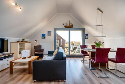 Χώρος καθιστικού στο Ostsee - Appartement Nr 90 "Seestern" mit Strandkorb im Strand Resort