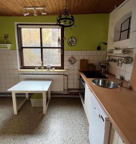Η κουζίνα ή μικρή κουζίνα στο Ferienhaus Sprottenfang
