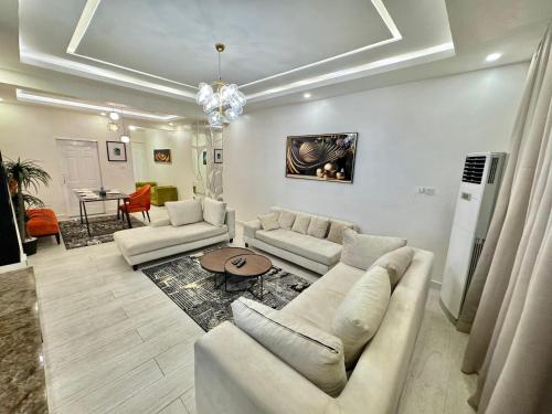Zona de estar de Lekki luxe Haven with super fast wifi