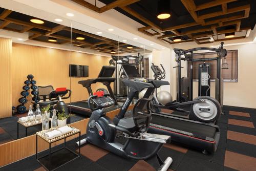 a gym with two treadmills and a treadmill at Ginger Nagpur City Centre in Nagpur