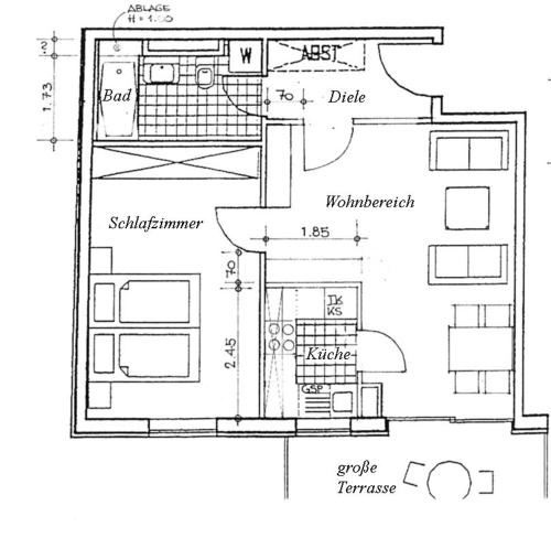 Půdorys ubytování Ferienwohnung Fechner