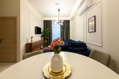 Posezení v ubytování AXIOM Apartments