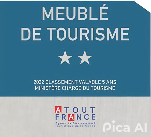 un prospectus pour un module de tourisme avec des étoiles dans l'établissement Cosy Appartement near Disneyland & Paris, à Coupvray