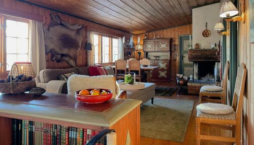 Χώρος καθιστικού στο Modernized 60S Cabin With Views Of Blefjell