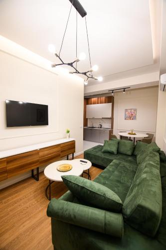 Posezení v ubytování AXIOM Apartments
