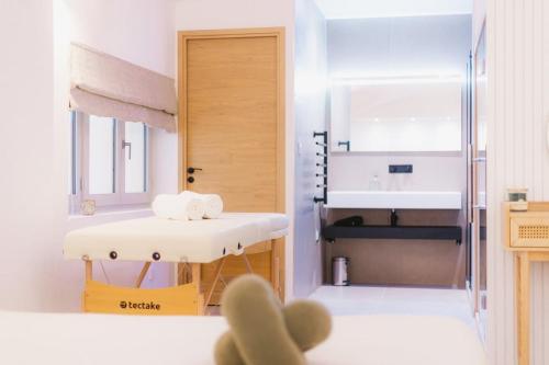 a small kitchen with a sink and a counter at Sauna - Massage - Double Shower - Luxe in Romans in Romans-sur-Isère