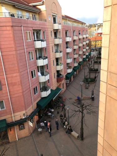 an overhead view of a city street with buildings at Guesthouse Centrum in Oslo
