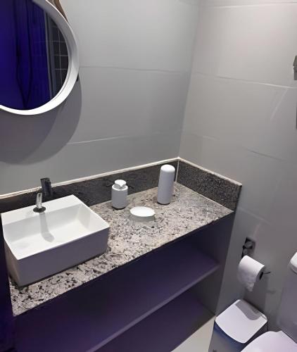 Bilik mandi di Apartamento no 9º Andar com Vista Privilegiada para o Mar