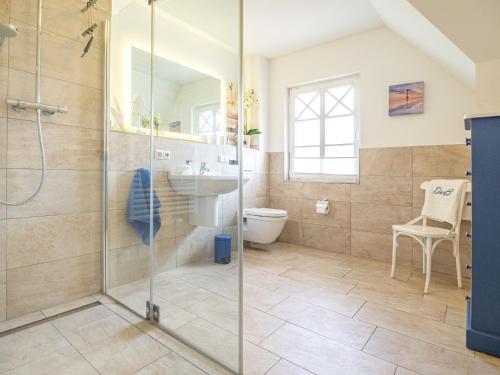 Koupelna v ubytování Ferienhaus Apfelblüte