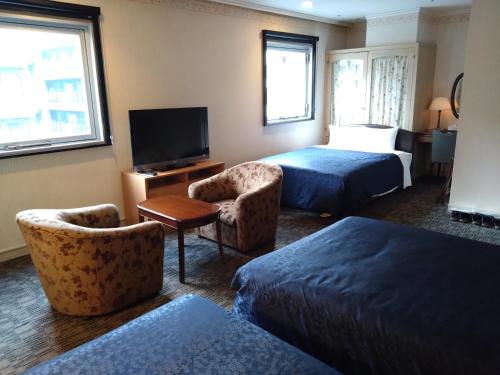 TV a/nebo společenská místnost v ubytování Asakusa Central Hotel