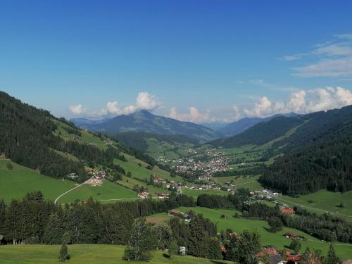 a view of a valley with green hills and mountains at Ferienwohnung Prent WILD024 by FeWo-PLAN in Dorf
