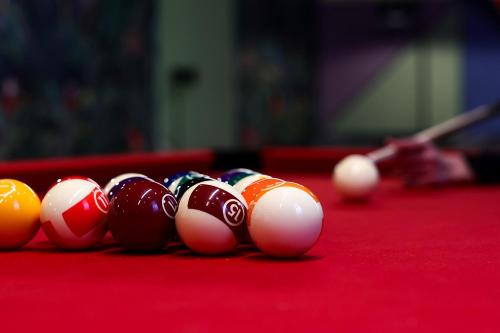 a group of billiard balls on a pool table at Moselle Armenia Wellness & Medical SPA Jermuk in Jermuk