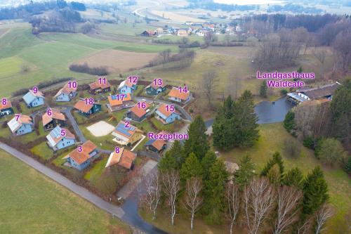 an aerial view of a estate with houses at Ferienhaus Nr 11B2, Feriendorf Hagbügerl, Bayr Wald in Waldmünchen