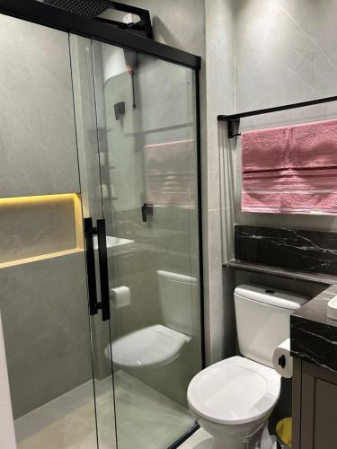 Koupelna v ubytování Studio-Apartamento de Alto Padrao