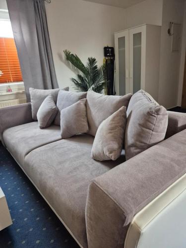 Ruang duduk di HANNIBAL - Studio-Apartment Gladiole 1, Parkplatz, Küche, HighSpeed WLAN
