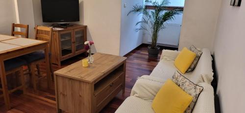 a living room with a couch and a table at Ca Na Martina in Carreña de Cabrales 