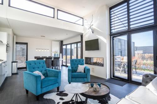 Χώρος καθιστικού στο Residence Cube mit Dachterrasse Meerblick und Strand