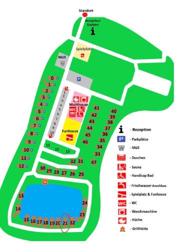 Pelan lantai bagi 21 Premium Camping Pod "Baltrum"