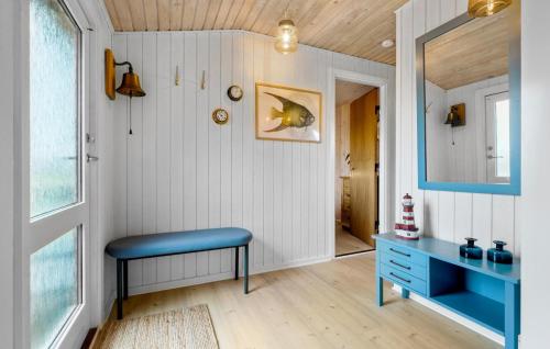 a room with a blue stool and a blue table at Stunning Home In Ebeltoft With Wifi in Ebeltoft