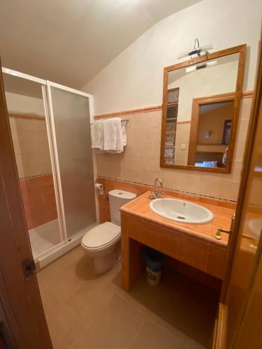 Koupelna v ubytování Hostal Monica