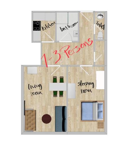 Κάτοψη του Hyggepartment 2 Erlangen Zentrum