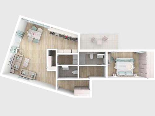 Půdorys ubytování Ferienwohnung "Silbermöwe II", Hafenspitze Quartier