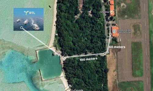 a map of a park with trees and water at Dive Villa One Ocean in Gemanafushi
