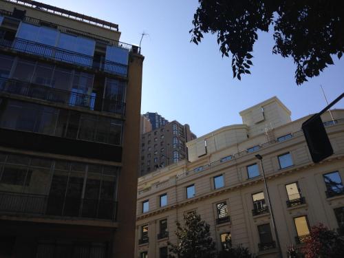 a view of the building from the street at Azzaí Bellas Artes in Santiago