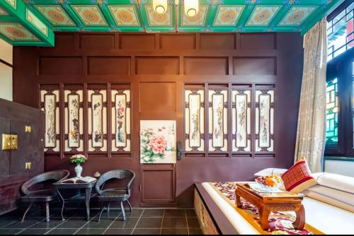 Χώρος καθιστικού στο Pingyao Moonlight Guesthouse