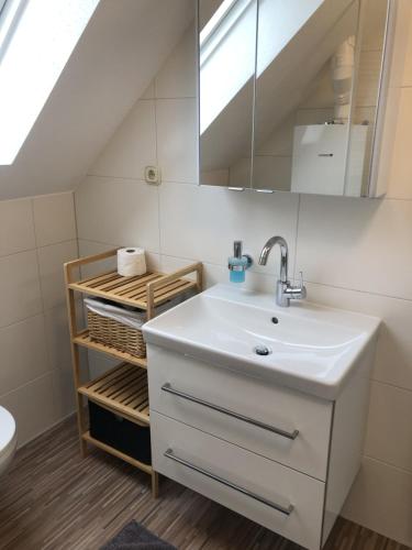 Koupelna v ubytování Haus Sandglöckchen