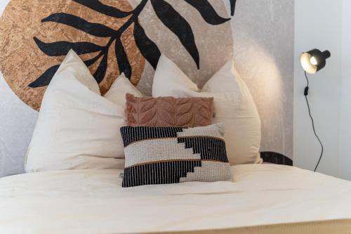 Katil atau katil-katil dalam bilik di Lexapartments Altstadt zentral 80qm in Lorenz