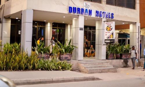 a store front of a durham hospital at Durban Hotel in Dar es Salaam