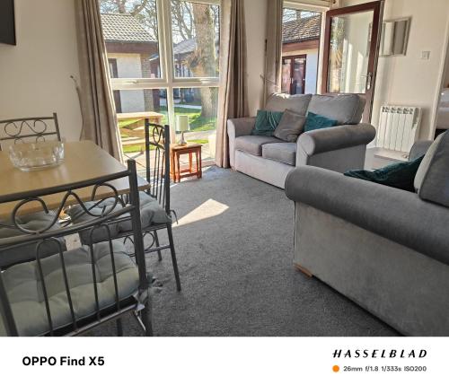 a living room with a couch and a table at Tolroy manor holiday cottage in Saint Erth