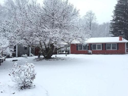 The Game Cabin at Rustic River v zimě