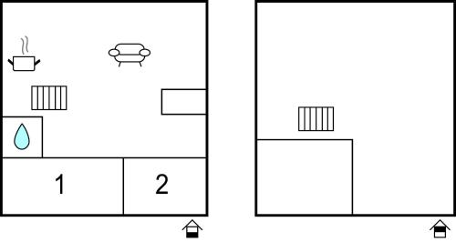 two versions of a diagram of a house at Stunning Apartment In Ljørdalen in Ljørdalen
