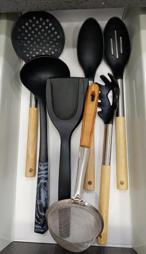 a drawer full of utensils in a kitchen at TH with private pool in Pampatar, Venezuela in Pampatar