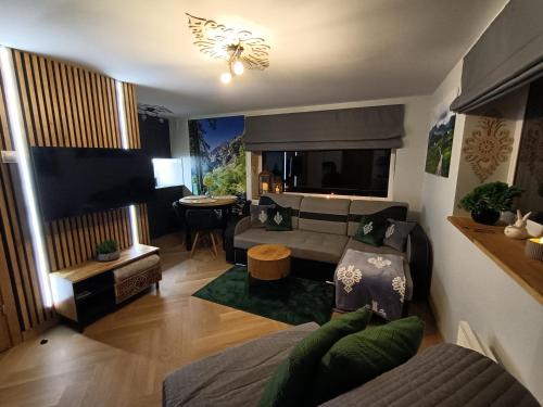 Posezení v ubytování Apartament Zacisze w Białym Dunajcu, Sauna, Kominek, Bezpłatny parking