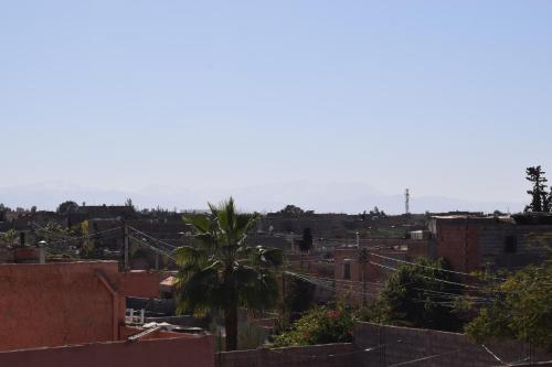 a view of a city with a palm tree at Maison Marrakech in Touggana