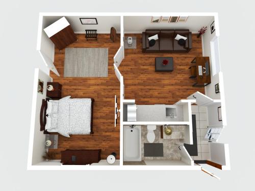 una configurazione del pavimento di un appartamento di Yosemite Foothill Retreat a Coarsegold