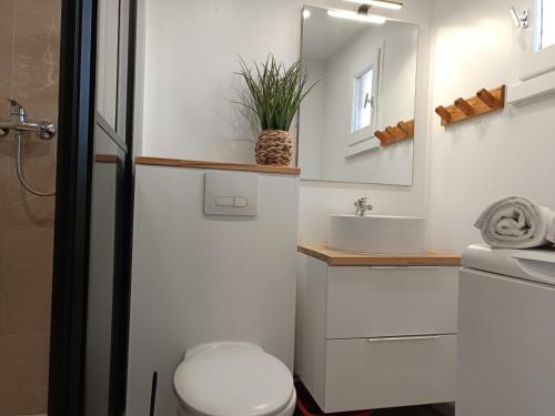 Koupelna v ubytování Maison cosy avec terrasse et accès piscine, Notre-Dame-de-Monts - 4 pers - FR-1-540-316