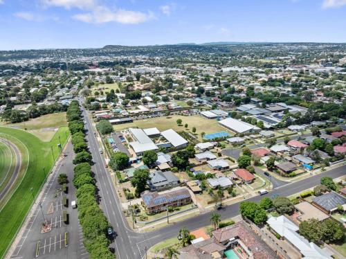 an aerial view of a suburb with houses at Raceview Motor Inn in Toowoomba