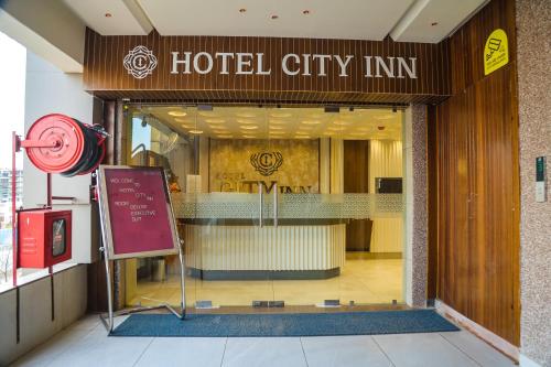 a store front of a hotel city inn at Hotel city inn in Ahmedabad