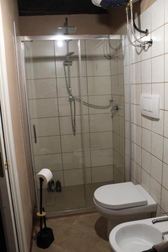 モンドヴィにあるFloriads Apartments Caramelのシャワー、トイレ、洗面台付きのバスルーム
