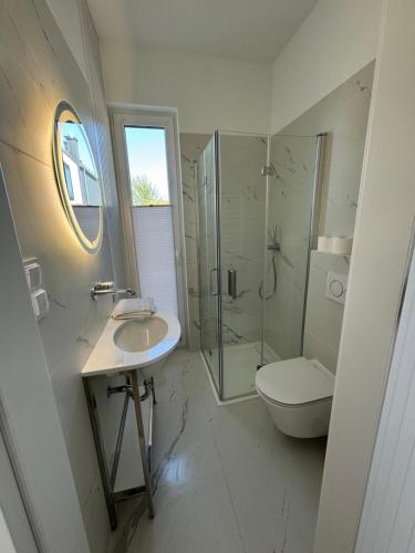 Koupelna v ubytování Nadmorskie Ostrowo