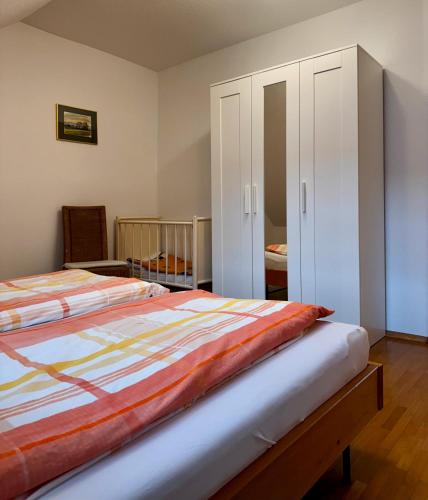 Postel nebo postele na pokoji v ubytování Ferienhof Hanssler
