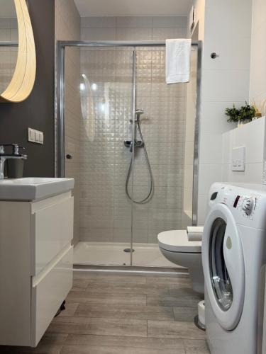 Koupelna v ubytování Piękne miejsca przy deptaku Mountain Aparts