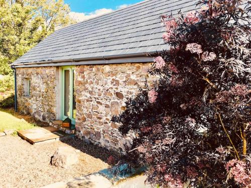 a small brick building with a tree in front of it at The Cowshed Cottage on The Greenway in Dungarvan