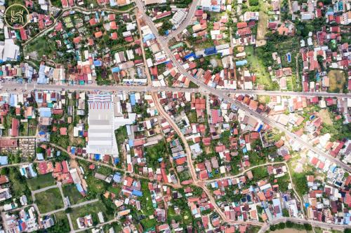 an overhead view of a city with houses and roads at Green BOUTiQUE in Siem Reap