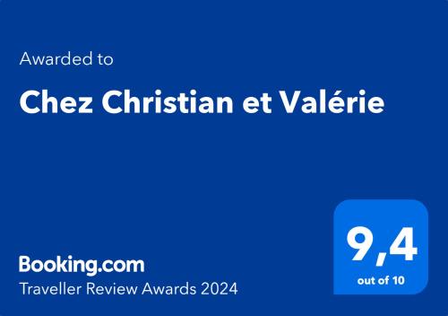 a blue sign with the words chicago christian et valerie at Chez Christian et Valérie in Rocbaron