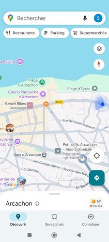 une carte de la ville de paris avec ses attractions dans l'établissement Résidence la Croisette Arcachon, à Arcachon